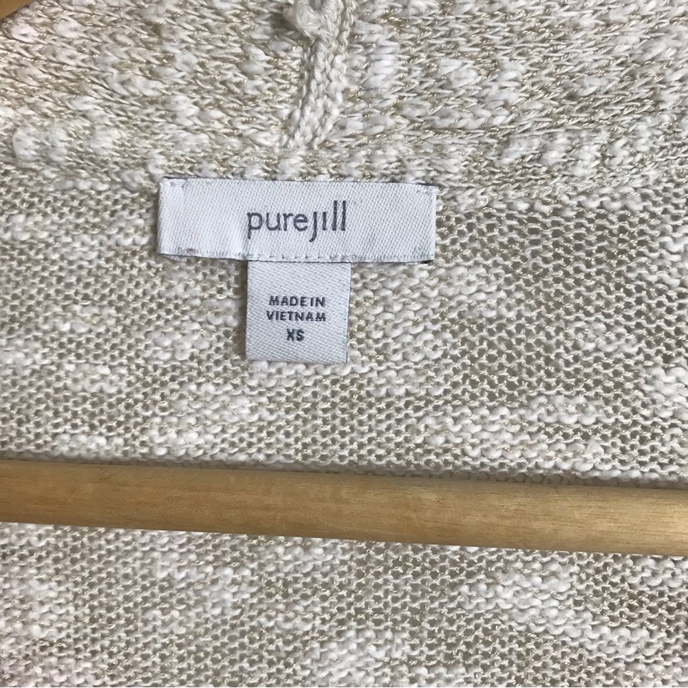 J Jill Pure Jill XS Lightweight One Button Closure Long Line Cardigan‎ Oatmeal - Picture 6 of 11